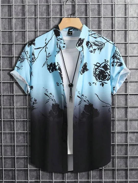 Camicia hawaiana con stampa floreale 3D