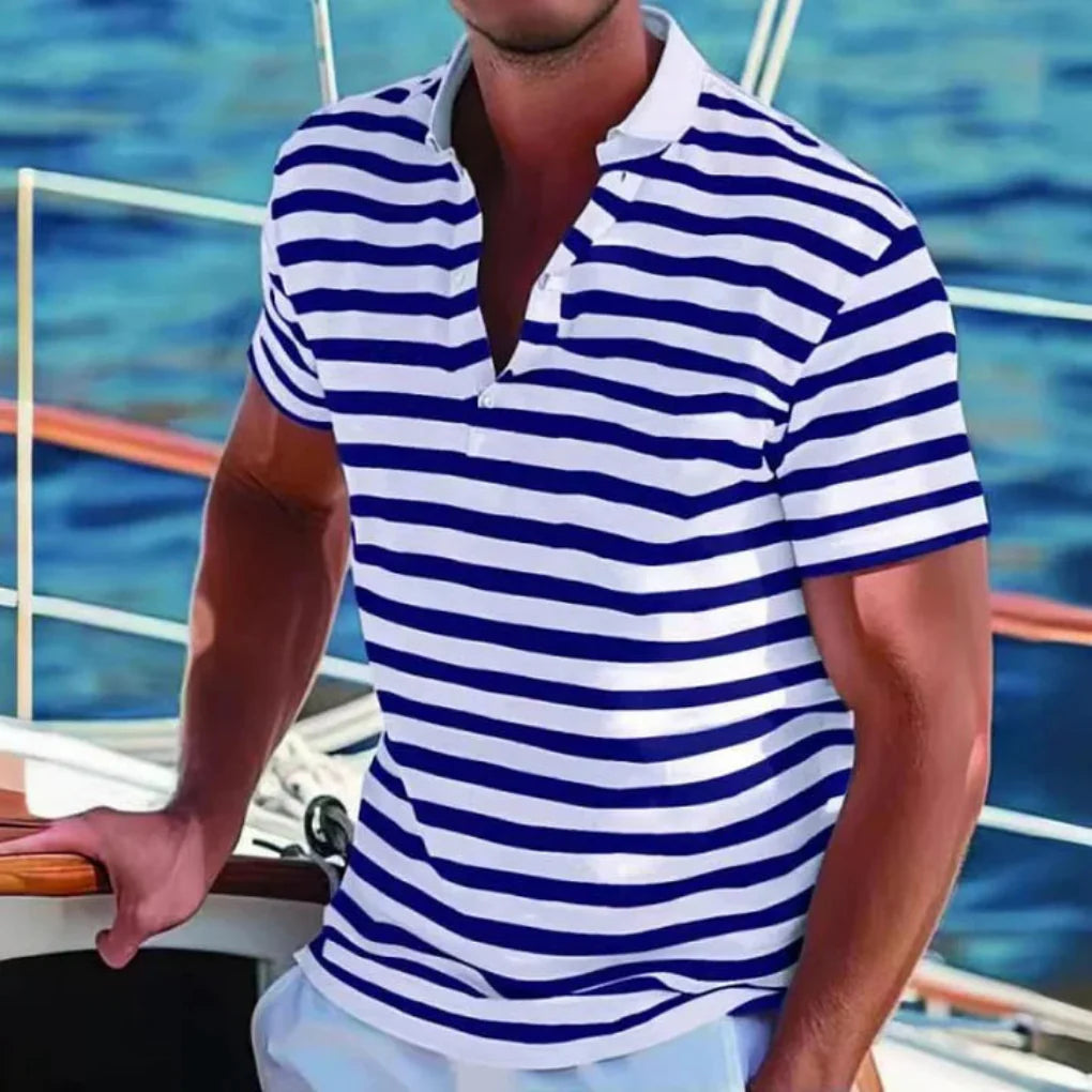 Polo a righe retrò da uomo