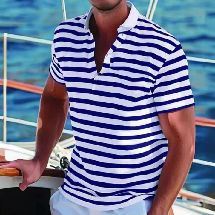 Polo a righe retrò da uomo