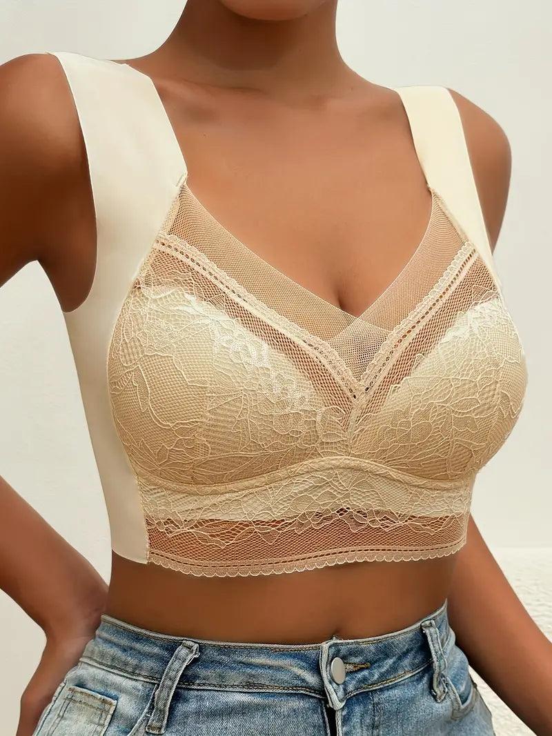 Reggiseno push-up in pizzo senza cuciture