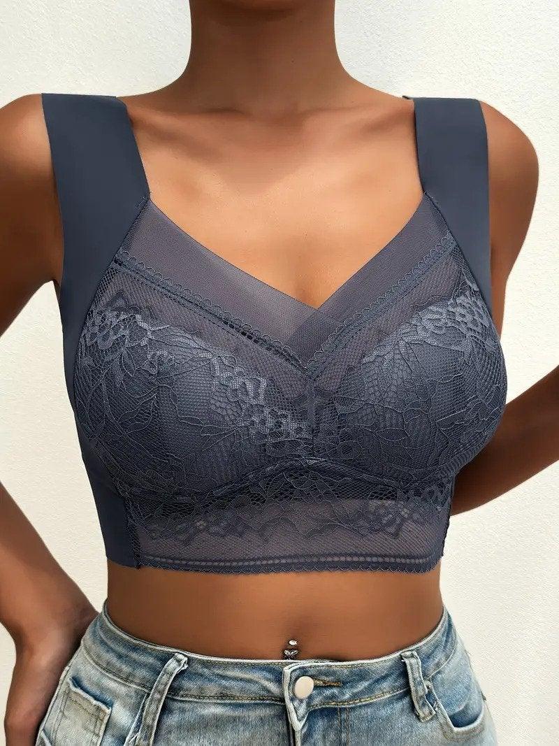 Reggiseno push-up in pizzo senza cuciture