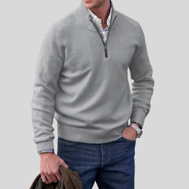 Maglione con cerniera frontale da uomo