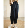 Pantaloni da donna in cotone casual a tinta unita