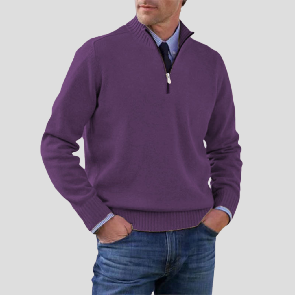 Maglione da uomo con mezza zip