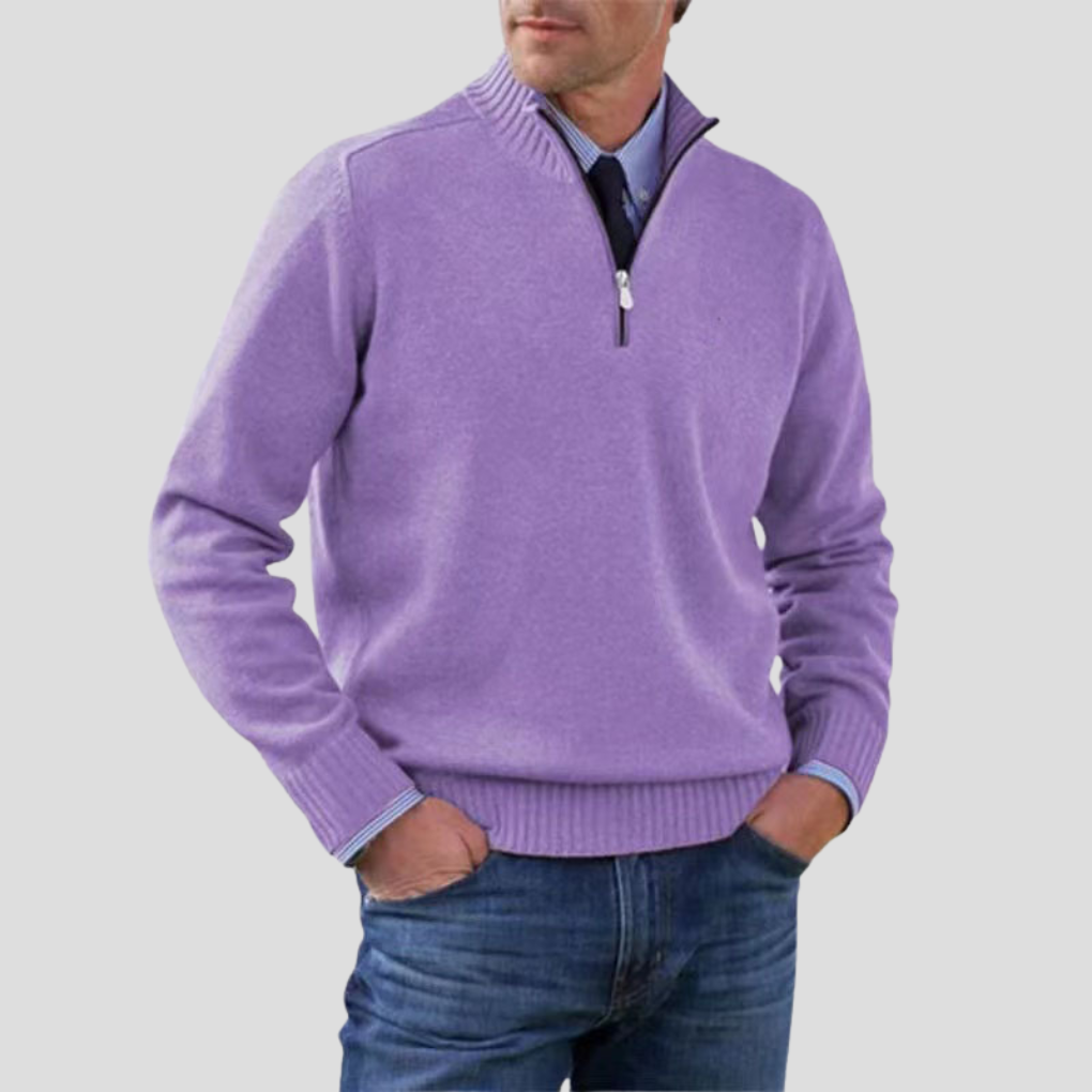 Maglione da uomo con mezza zip