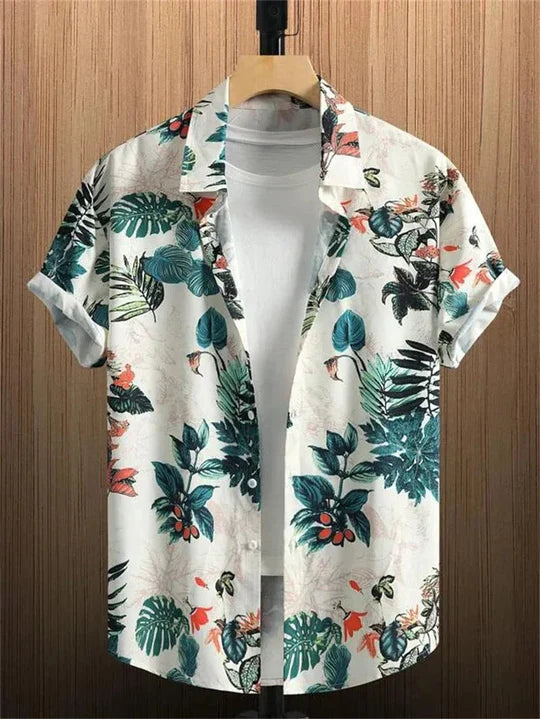 Camicia hawaiana con stampa floreale 3D