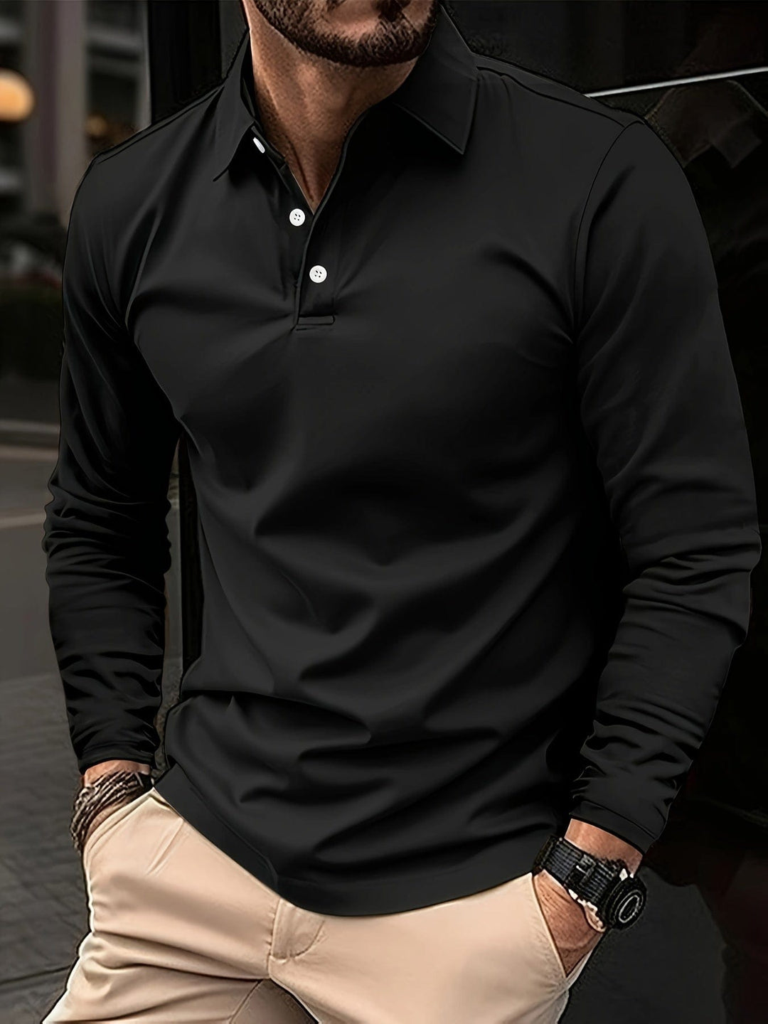 Polo da uomo a maniche lunghe