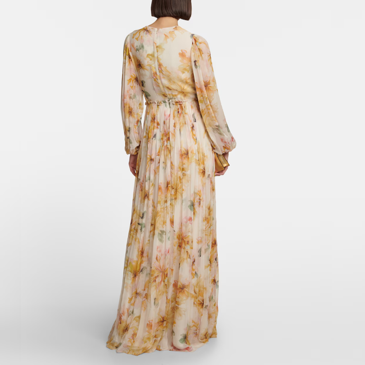 Elegante abito da ballo midi in lino e seta da donna
