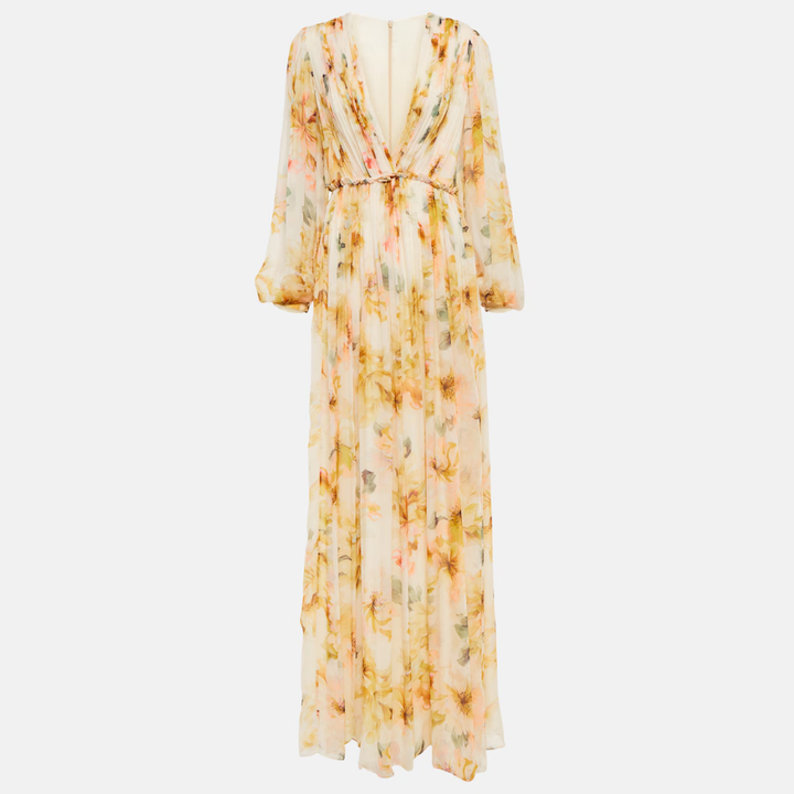 Elegante abito da ballo midi in lino e seta da donna