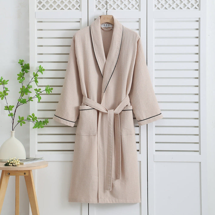 Accappatoio leggero in kimono 100% cotone a nido d'ape