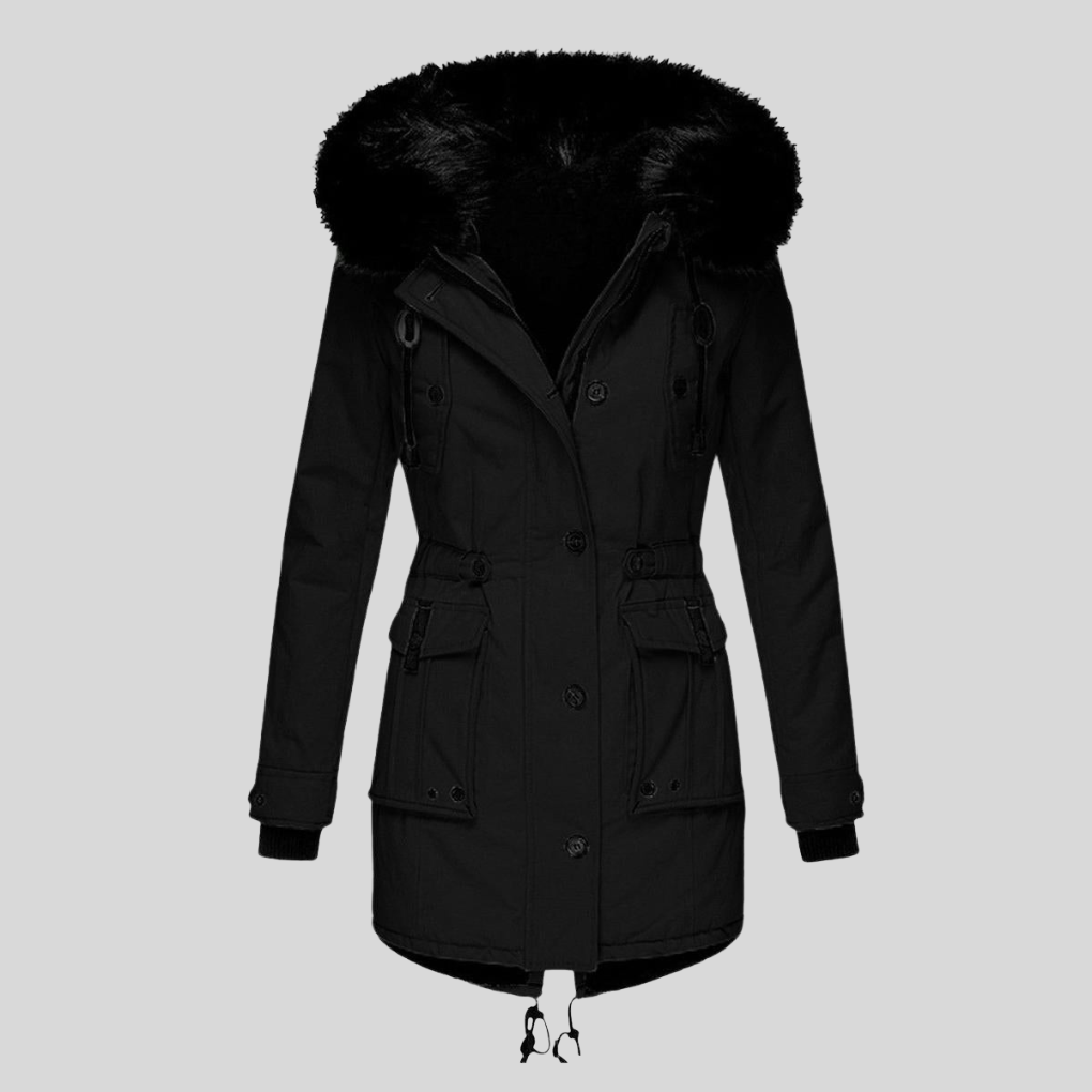 Cappotto invernale con cappuccio da donna