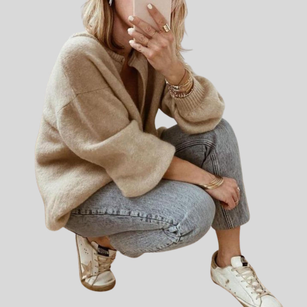 Cardigan lavorato a maglia con bottoni