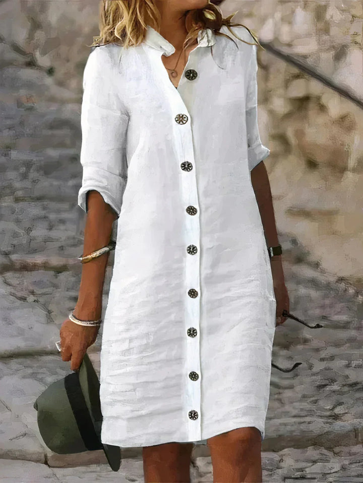 Vestito midi estivo casual in lino