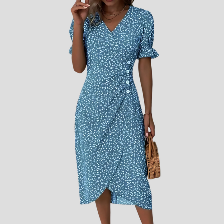 Abito midi elegante a fiori da donna