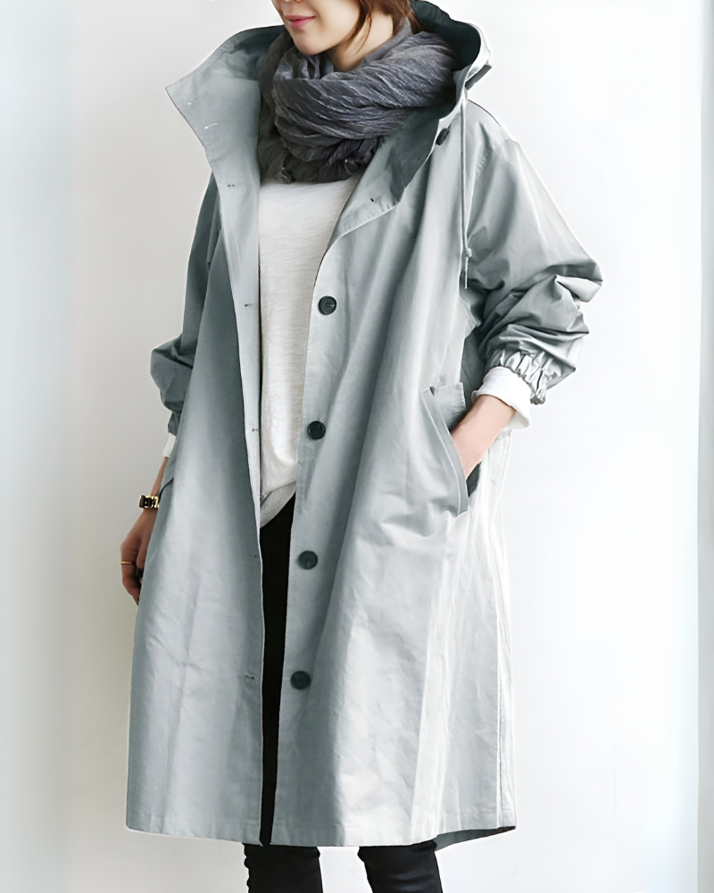 Trench classico con cappuccio