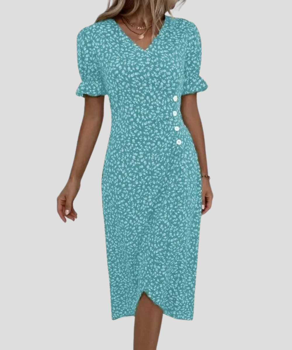 Abito midi elegante a fiori da donna