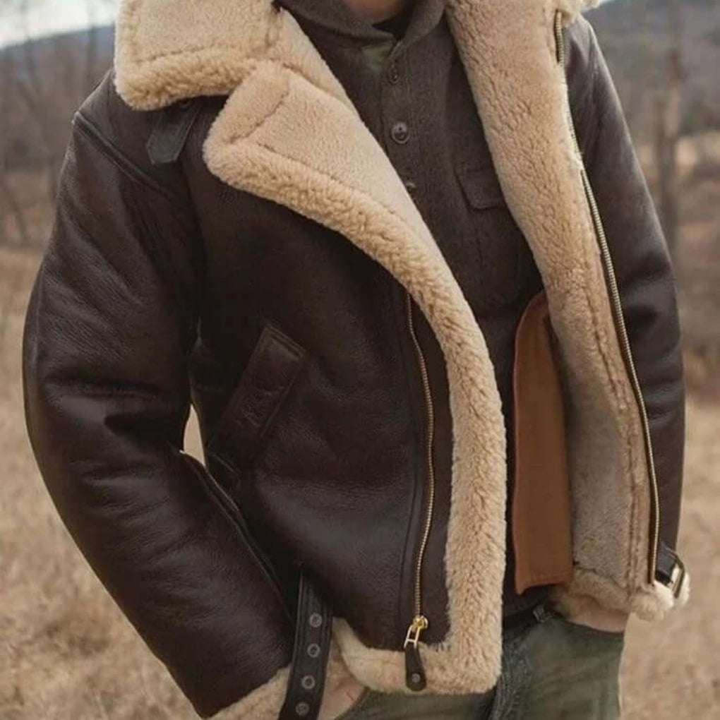 Giacca da volo in pelle di pecora shearling