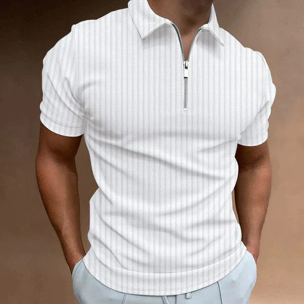 Polo Muscle Fit da uomo con cerniera