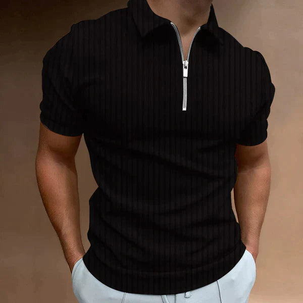 Polo Muscle Fit da uomo con cerniera
