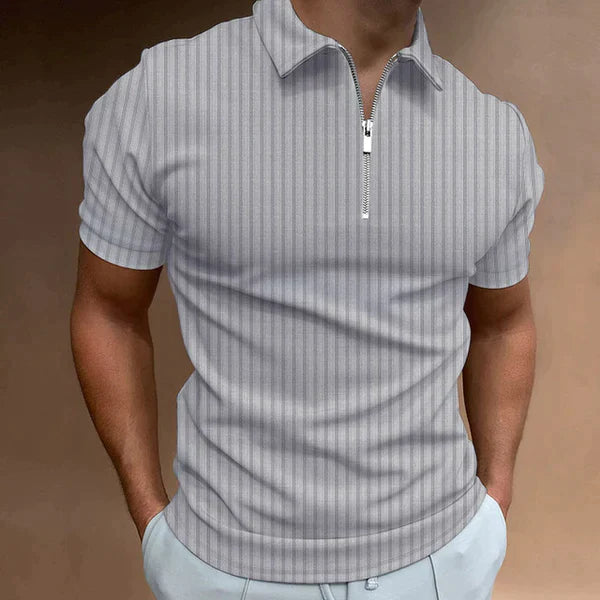 Polo Muscle Fit da uomo con cerniera