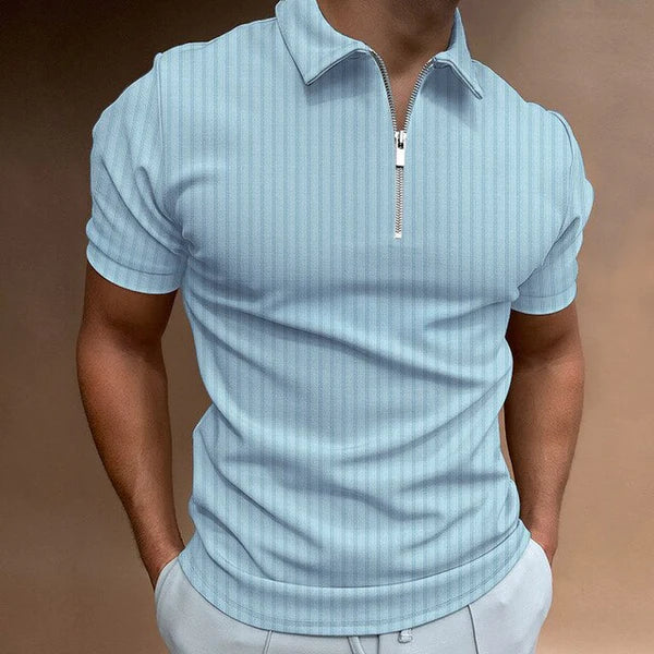 Polo Muscle Fit da uomo con cerniera
