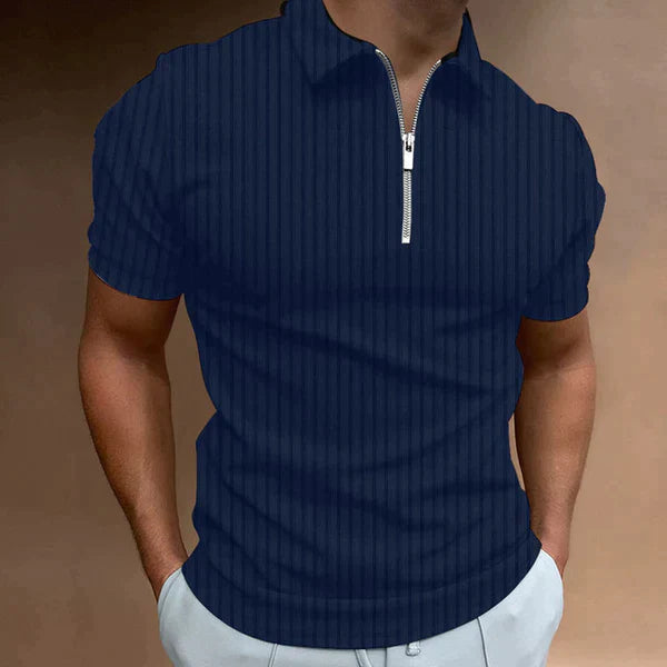Polo Muscle Fit da uomo con cerniera