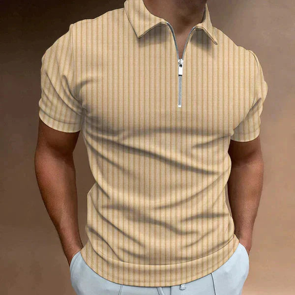 Polo Muscle Fit da uomo con cerniera
