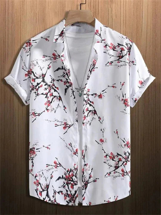Camicia hawaiana con stampa floreale 3D