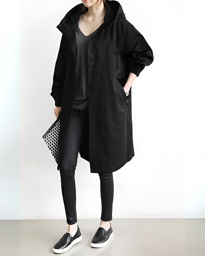 Trench classico con cappuccio