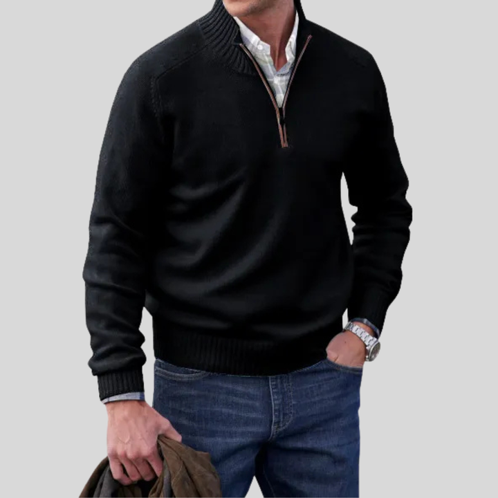 Maglione con cerniera frontale da uomo