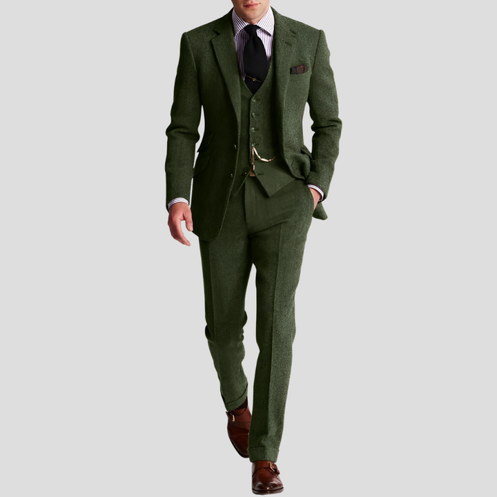 Abito da uomo in tweed classico ed elegante, 3 pezzi