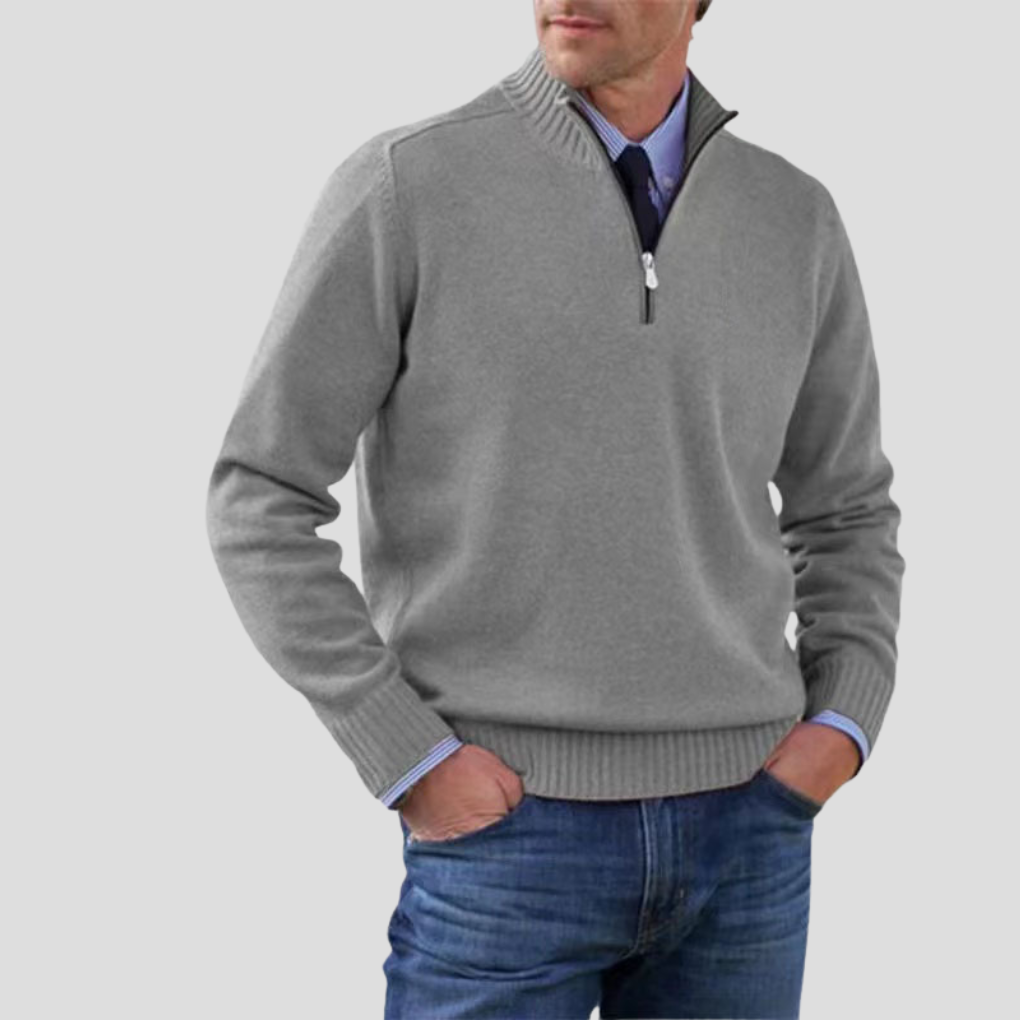 Maglione da uomo con mezza zip