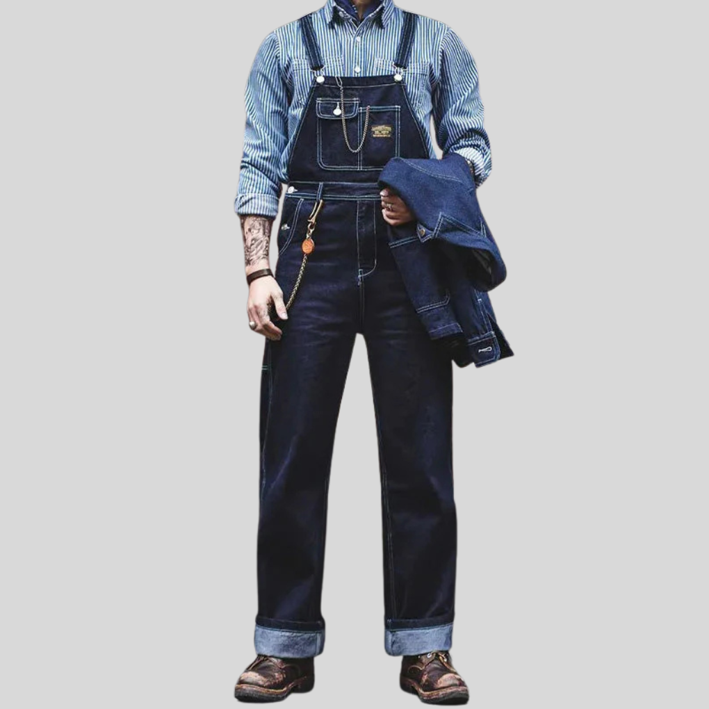 Salopette in denim indaco