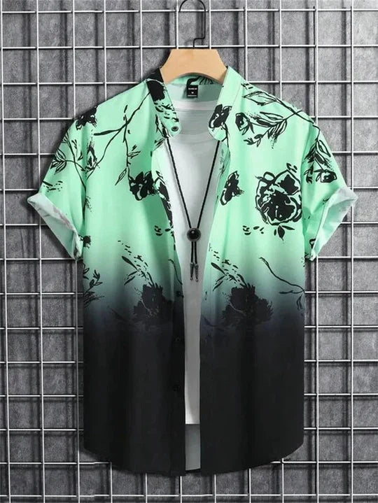 Camicia hawaiana con stampa floreale 3D