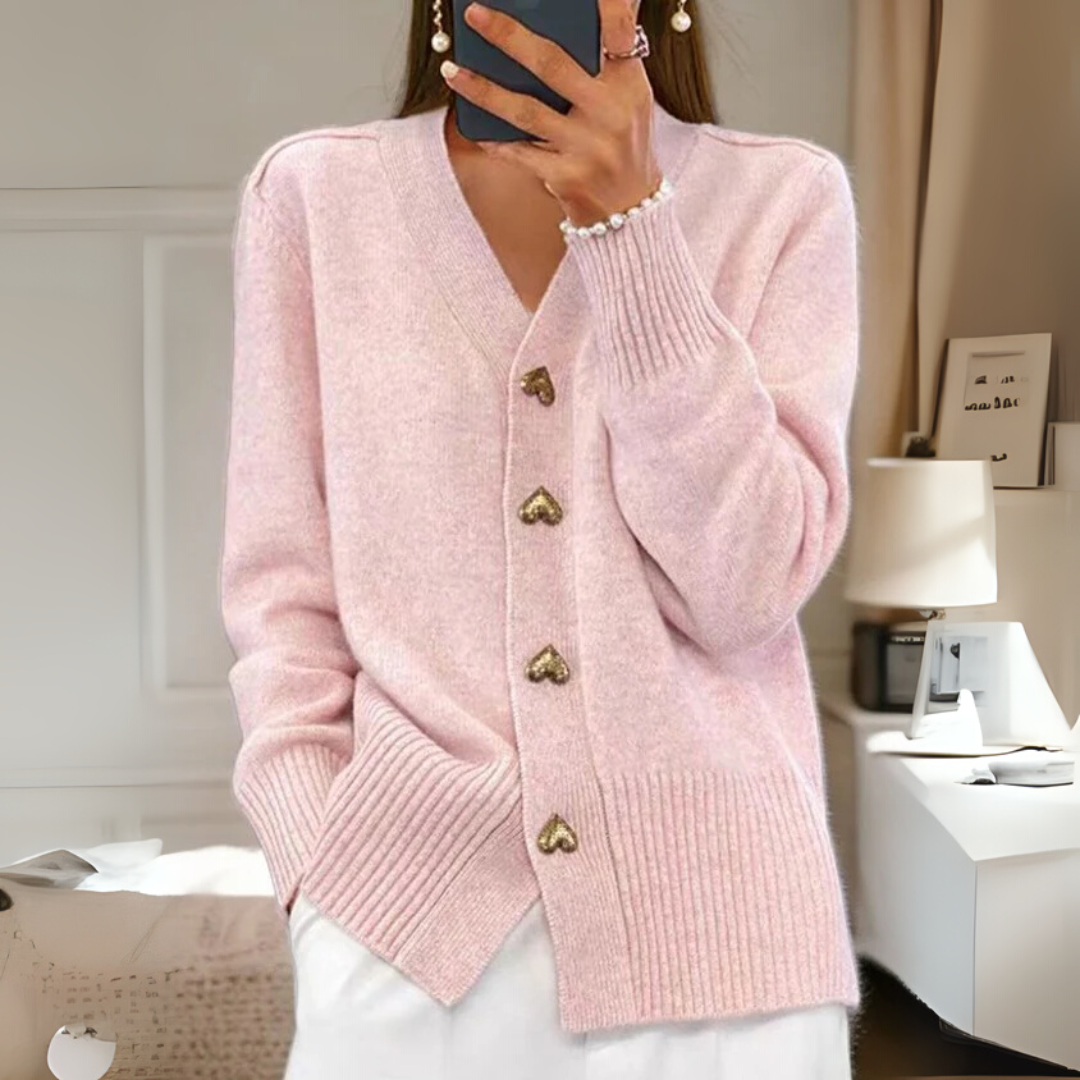 Cardigan caldo in maglia con bottoni
