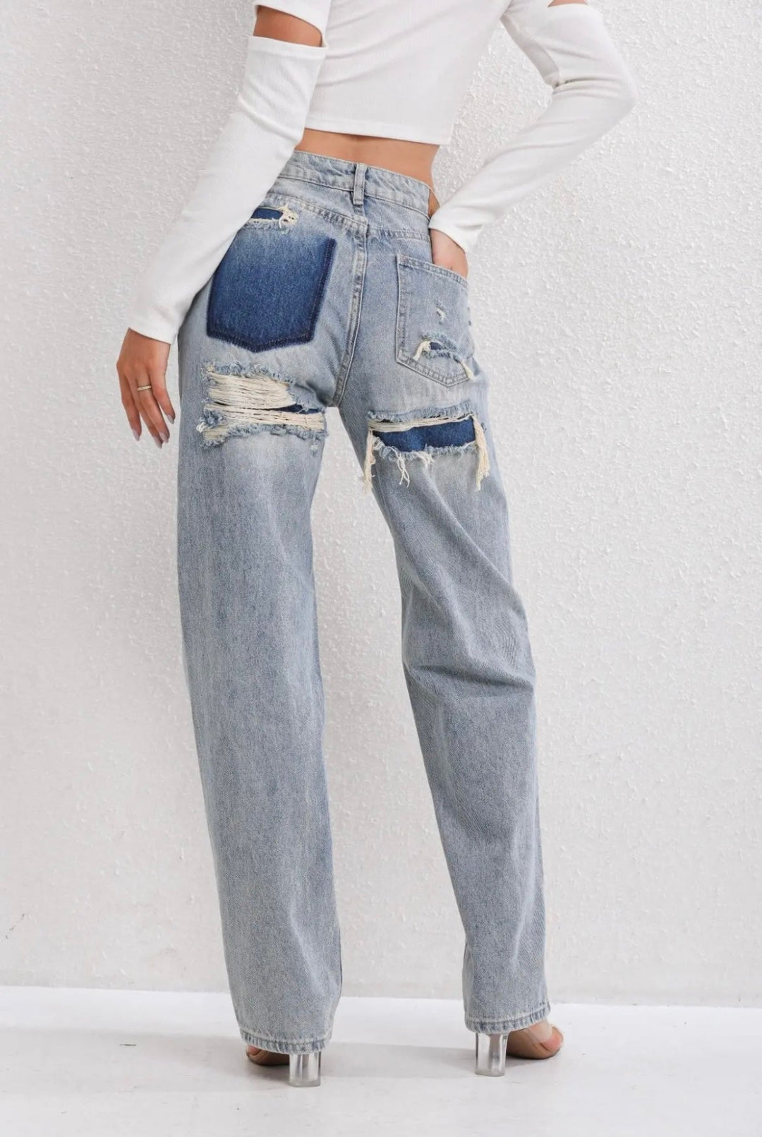 Jeans strappati vintage da donna