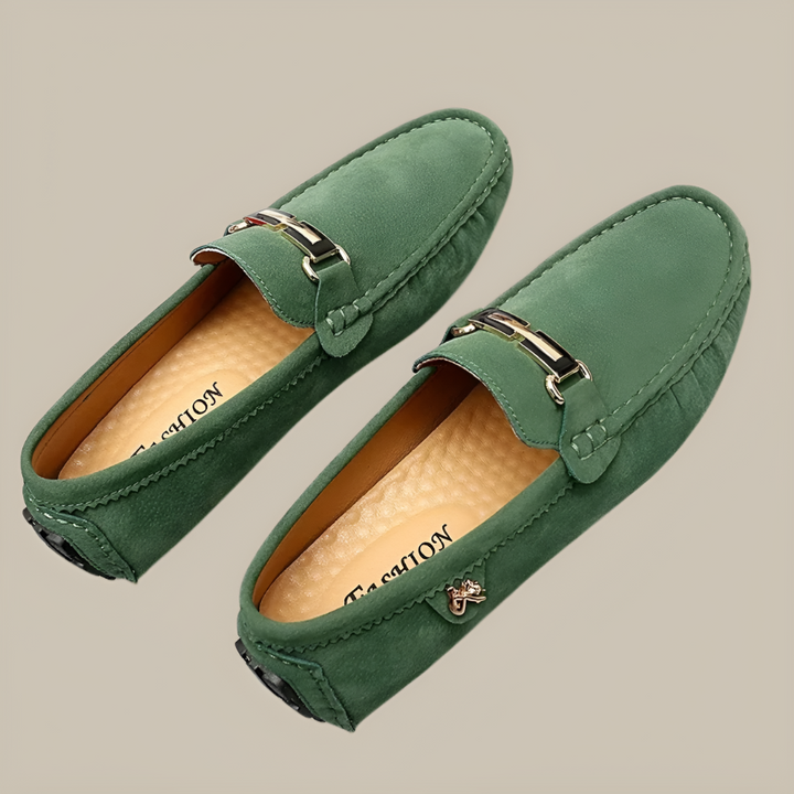 Mocassini slip-on in pelle scamosciata da uomo