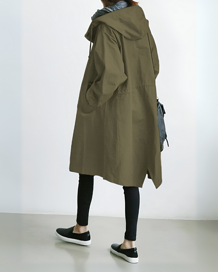 Trench classico con cappuccio