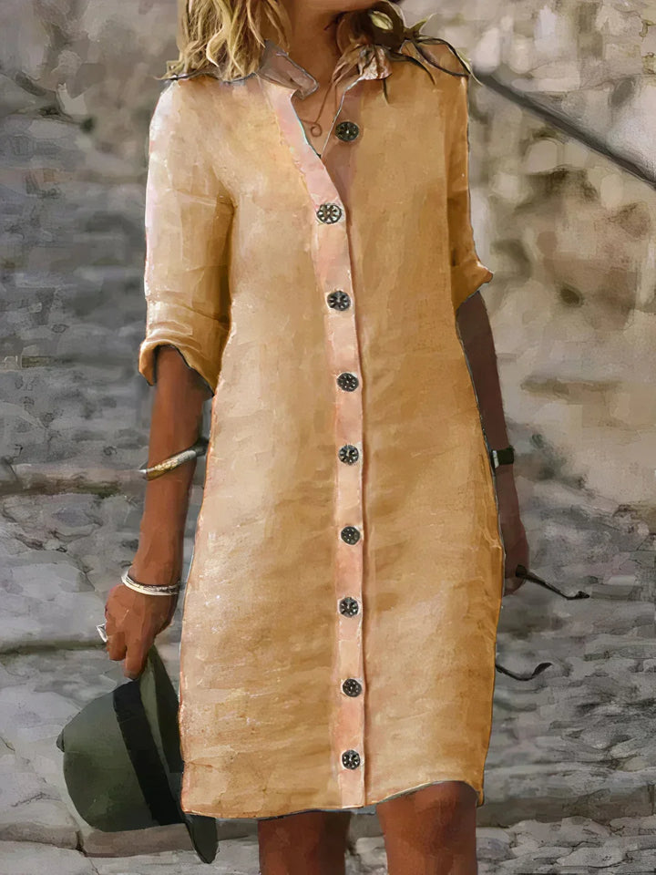 Vestito midi estivo casual in lino
