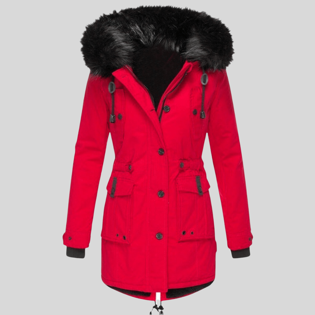 Cappotto invernale con cappuccio da donna