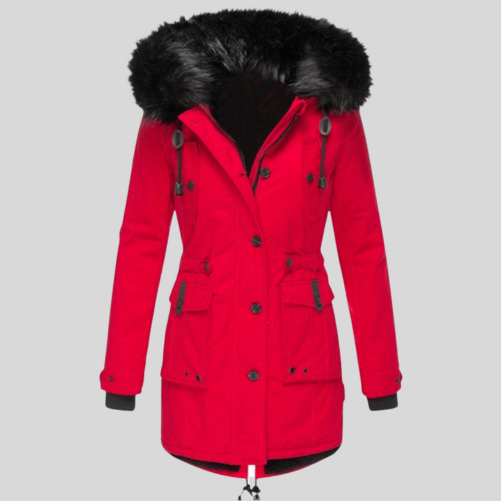 Cappotto invernale con cappuccio da donna