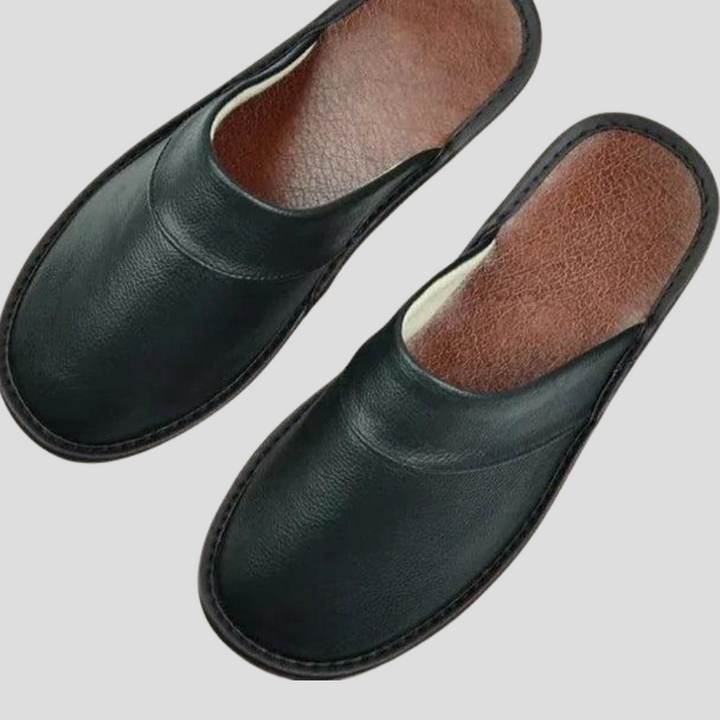 Pantofole in pelle da uomo
