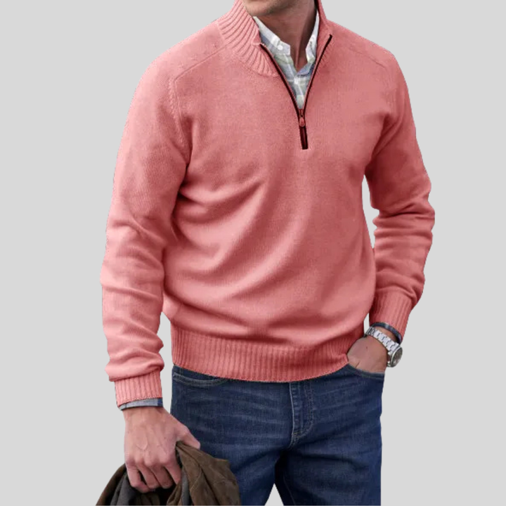 Maglione con cerniera frontale da uomo