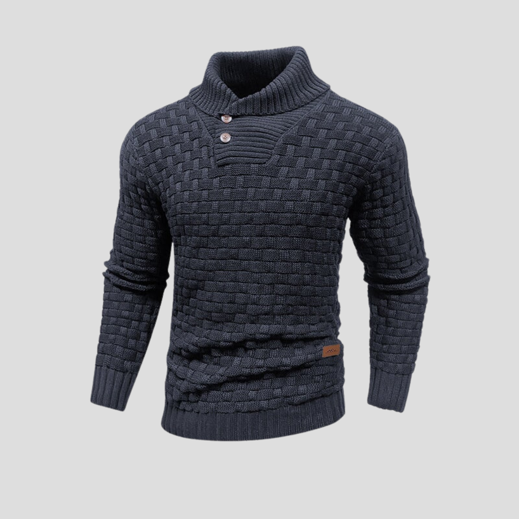 Maglione da uomo con bottoni e collo mezzo