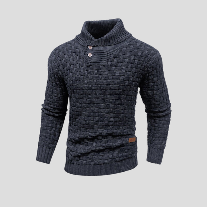 Maglione da uomo con bottoni e collo mezzo