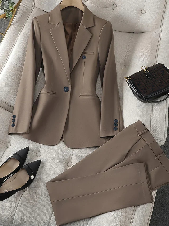 Set di blazer da donna con risvolto dentellato in stile classico