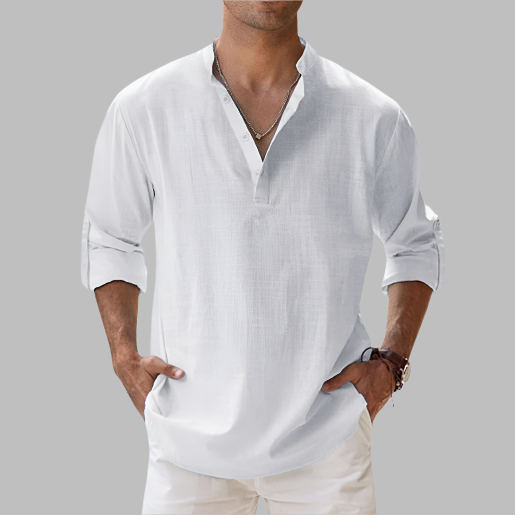 Camicia estiva da uomo in lino dal taglio morbido