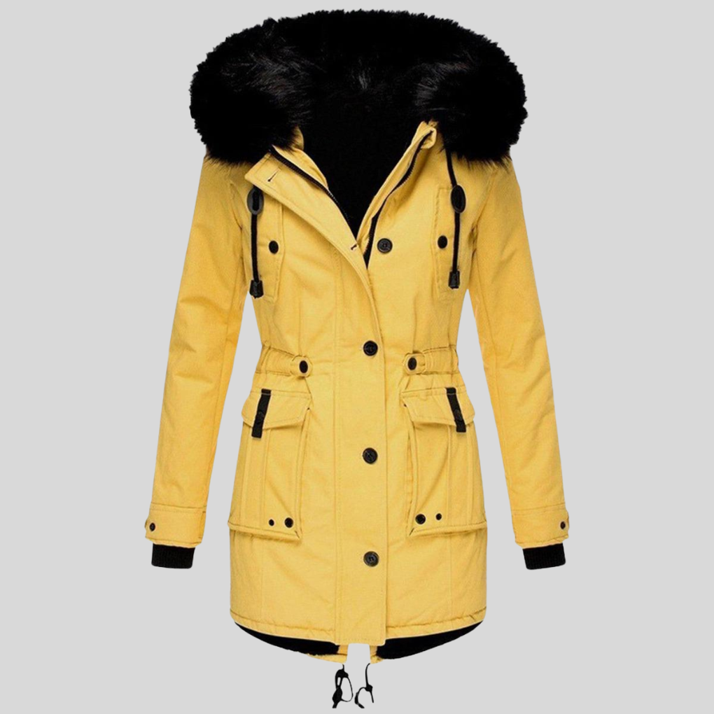 Cappotto invernale con cappuccio da donna