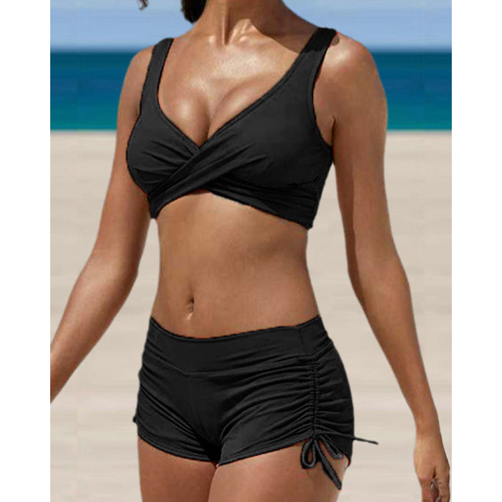 Costume da bagno donna a due pezzi stampato e regolabile