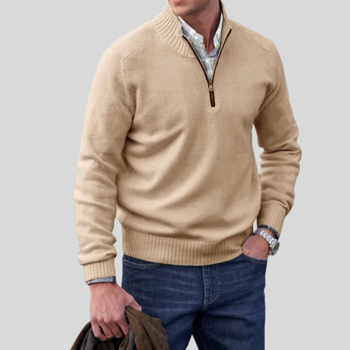 Maglione con cerniera frontale da uomo